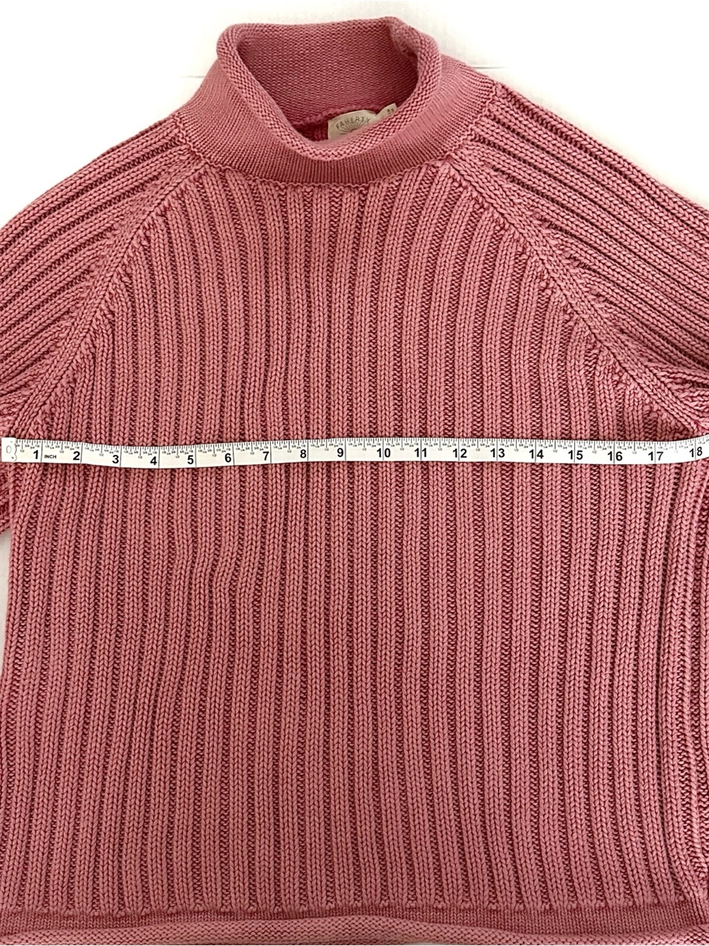 Faherty Sunwashed Cotton Rollneck Sweater - Baroque Rose Size Medium - Picture 7 of 12